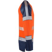 Leo Workwear Ruda Orange/Navy EcoViz Performance Dual Colour Hi Vis Long Sleeved T-Shirt