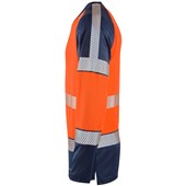 Leo Workwear Ruda Orange/Navy EcoViz Performance Dual Colour Hi Vis Long Sleeved T-Shirt