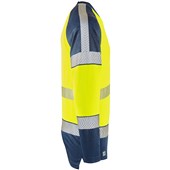Leo Workwear Ruda Yellow/Navy EcoViz Performance Dual Colour Hi Vis Long Sleeved T-Shirt