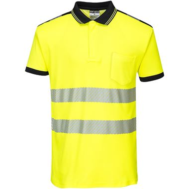 Portwest T180 Yellow/Black PW3 Hi Vis Polo Shirt