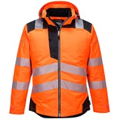Portwest T400 PW3 Orange Padded Waterproof Hi Vis Winter Jacket