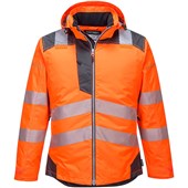 Portwest T400 PW3 Orange Padded Waterproof Hi Vis Winter Jacket