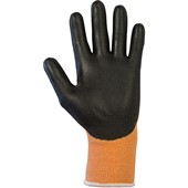 TraffiGlove TG3210 X-Dura Metric Cut B PU Palm Coated Amber Gloves - 13g