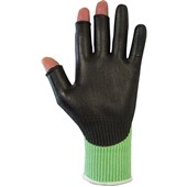 TraffiGlove TG5220 X-Dura 3-Digit Cut C PU Palm Coated Green Gloves - 10g