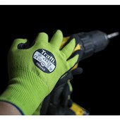 TraffiGlove TG6240 LXT MicroDex Cut E Nitrile Palm Coated Eco Friendly Green Gloves - 15g