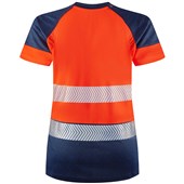 Leo Workwear Lorna Orange/Navy EcoViz Performance Dual Colour Women's Hi Vis T-Shirt