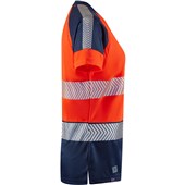 Leo Workwear Lorna Orange/Navy EcoViz Performance Dual Colour Women's Hi Vis T-Shirt