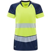 Leo Workwear Lorna Yellow EcoViz Performance Dual Colour Women's Hi Vis T-Shirt