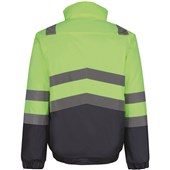 Regatta TRA218 Pro Yellow/Navy Two Tone Waterproof Padded Hi Vis Bomber Jacket