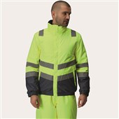 Regatta TRA218 Pro Yellow/Navy Two Tone Waterproof Padded Hi Vis Bomber Jacket