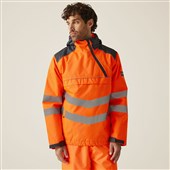 Regatta TRA316 Tactical Orange Hi Vis Waterproof Breathable Overhead Bomber Jacket