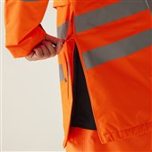 Regatta TRA316 Tactical Orange Hi Vis Waterproof Breathable Overhead Bomber Jacket