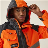 Regatta TRA340 Tactical Orange Hi Vis Waterproof Fleece Lined Parka Jacket