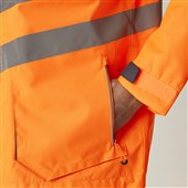 Regatta TRA340 Tactical Orange Hi Vis Waterproof Fleece Lined Parka Jacket