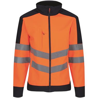 Regatta TRA625 Pro Orange/Navy Two Tone Hi Vis Softshell Jacket (3L)