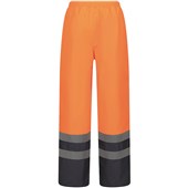 Regatta TRJ523 Pro Orange/Navy Two Tone Waterproof Padded Hi Vis Trouser