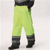 Regatta TRJ523 Pro Yellow/Navy Two Tone Waterproof Padded Hi Vis Trouser