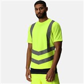 Regatta TRS194 Pro Yellow/Navy Two Tone Hi Vis T-Shirt