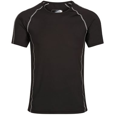 Regatta TRS227 Pro Black Short Sleeve Base Layer Top 180g