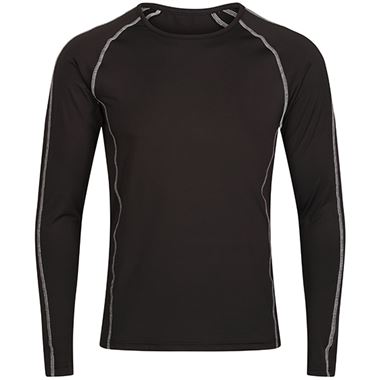 Regatta TRS228 Pro Black Long Sleeve Base Layer Top 180g