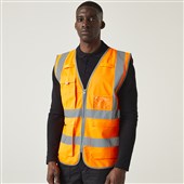 Regatta TRS251 Pro Orange Zipped Hi Vis Executive Vest