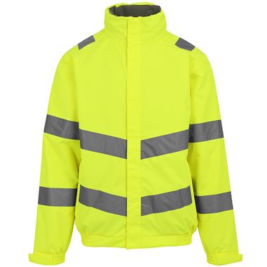 Regatta TRW457 Pro Contract Dover Yellow Waterproof Padded Fleece Lined Hi Vis Jacket