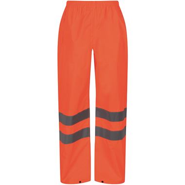 Regatta TRW498 Pro Orange Hi Vis Waterproof Breathable Packaway Trouser