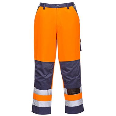 Portwest TX51 Orange/Navy Lyon Polycotton Two Tone Hi Vis Trousers