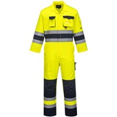 Portwest TX55 Yellow/Navy Nantes Polycotton Hi Vis Overalls