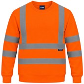 Uneek UC813 Rail Orange Hi Vis Crew Neck Sweatshirt