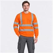 Uneek UC813 Rail Orange Hi Vis Crew Neck Sweatshirt
