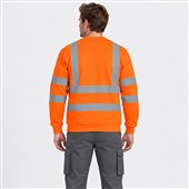 Uneek UC813 Rail Orange Hi Vis Crew Neck Sweatshirt
