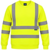 Uneek UC813 Yellow Hi Vis Crew Neck Sweatshirt