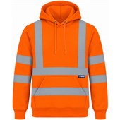 Uneek UC814 Rail Orange Hi Vis Hooded Sweatshirt