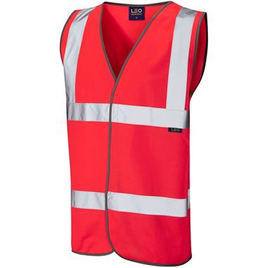 Leo Workwear Tarka Red Hi Vis Vest