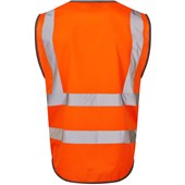 Leo Workwear Lynton Orange EcoViz Zipped Hi Vis Superior Waistcoat