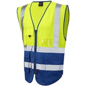 Leo Workwear Lynton W11 Zipped Two Tone Hi Vis Superior Waistcoat