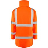 Leo Workwear Tawstock Rail Orange EcoViz 4K Baffle Lined Waterproof Hi Vis Jacket