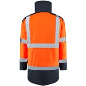 Leo Workwear Tawstock Rail Orange EcoViz 4K Baffle Lined Waterproof Hi Vis Jacket