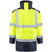 Leo Workwear Tawstock Yellow EcoViz 4K Baffle Lined Waterproof Hi Vis Jacket