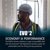 JSP EVO2 Safety Helmet - Mid Peak - Electrical Insulation Non Vented - Slip Ratchet - AJE030-000-100