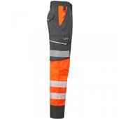 Leo Workwear Winsford EcoViz Orange Stretch Hi Vis Cargo Trouser