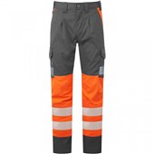 Leo Workwear Winsford EcoViz Orange Stretch Hi Vis Cargo Trouser