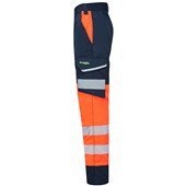 Leo Workwear Winsford EcoViz Orange Stretch Hi Vis Cargo Trouser