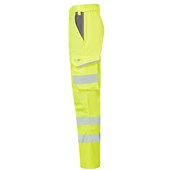 Leo Workwear Winsford EcoViz Yellow Stretch Hi Vis Cargo Trouser