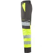 Leo Workwear Winsford EcoViz Yellow Stretch Hi Vis Cargo Trouser