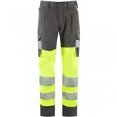 Leo Workwear Winsford EcoViz Yellow Stretch Hi Vis Cargo Trouser