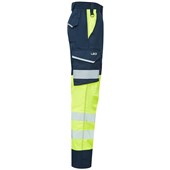 Leo Workwear Winsford EcoViz Yellow Stretch Hi Vis Cargo Trouser