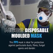 JSP M632 FFP3 Valved Moulded Disposable Dust Masks (Pack 10) BGZ130-000-A00