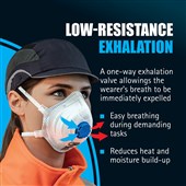 JSP M632 FFP3 Valved Moulded Disposable Dust Masks (Pack 10) BGZ130-000-A00